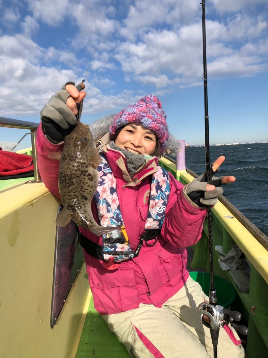 釣り初めは大好きな湾フグで♡