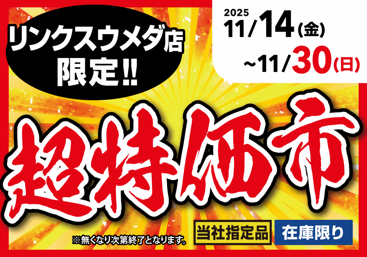 【リンクスウメダ店限定！】超特価市