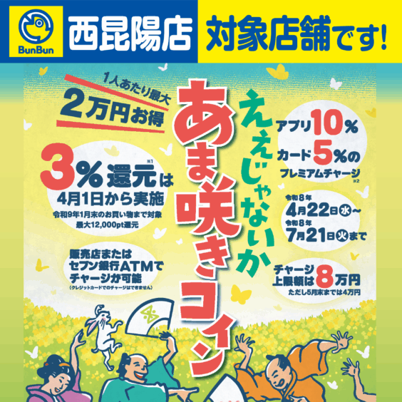 【西昆陽店】あま咲きコイン