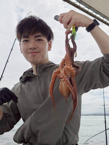 初めての船タコ!🐙