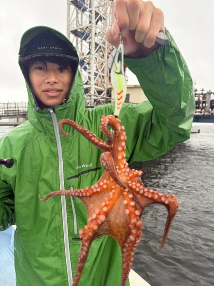 初船タコエギング！